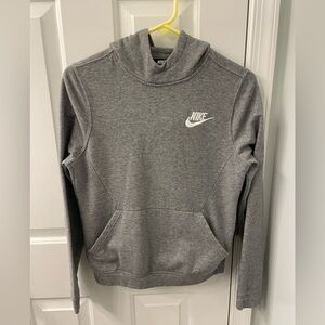 Nike gray classic embroidered logo hoodie YL